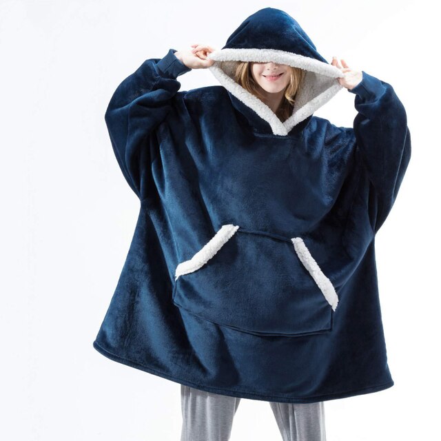Snug Fleece Hoodie Blanket - Ideal for Winter Comfort