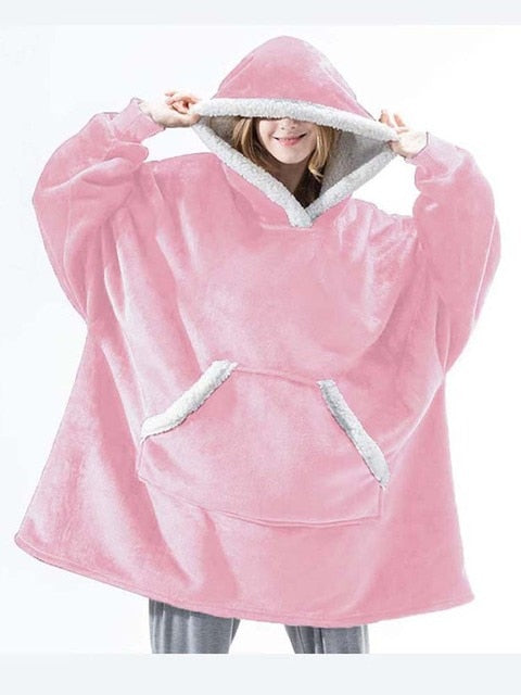 Snug Fleece Hoodie Blanket - Ideal for Winter Comfort