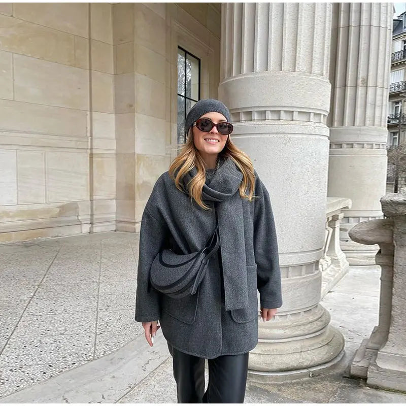 Elara Luxurious Oversized Wool Coat - Ultimate Comfort