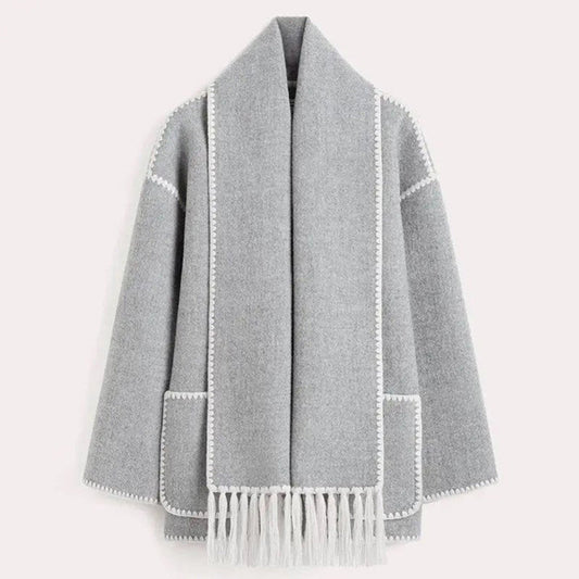 LATRICE - Stylish Coat with Matching Scarf