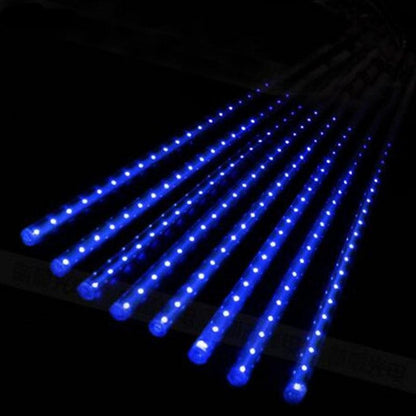 Illuminated Meteor Icicles with Cascading Snow Effect