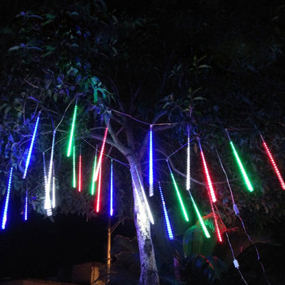 Illuminated Meteor Icicles with Cascading Snow Effect