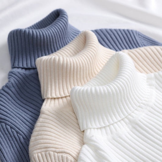 YARA | Women's Turtleneck Sweater with Ribbed Design