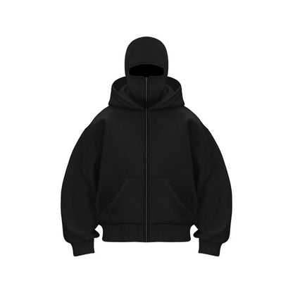 Men's Hoodie with Adjustable Hood and Face Mask