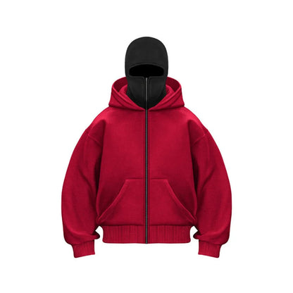 Men's Hoodie with Adjustable Hood and Face Mask