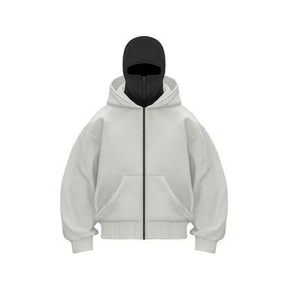 Men's Hoodie with Adjustable Hood and Face Mask
