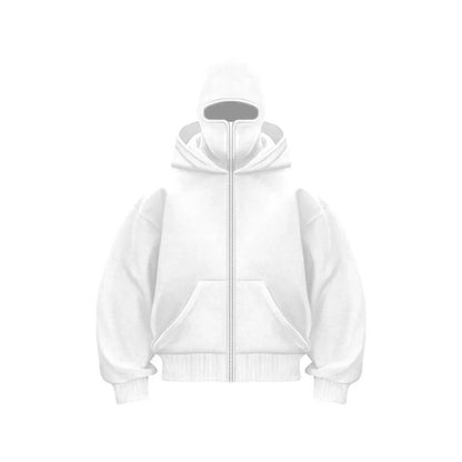 Men's Hoodie with Adjustable Hood and Face Mask