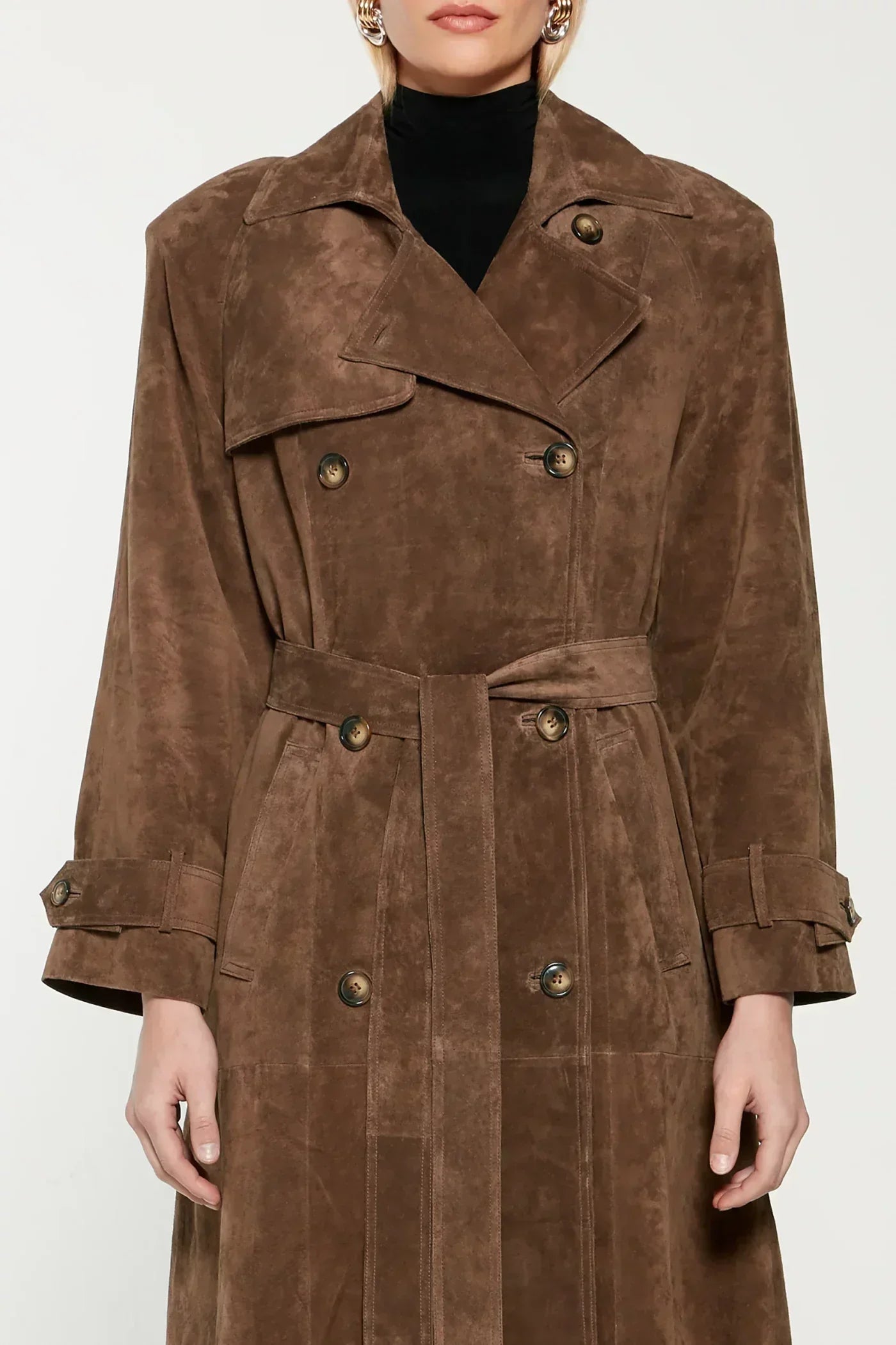 Valeria Luxe Suede Trench Coat