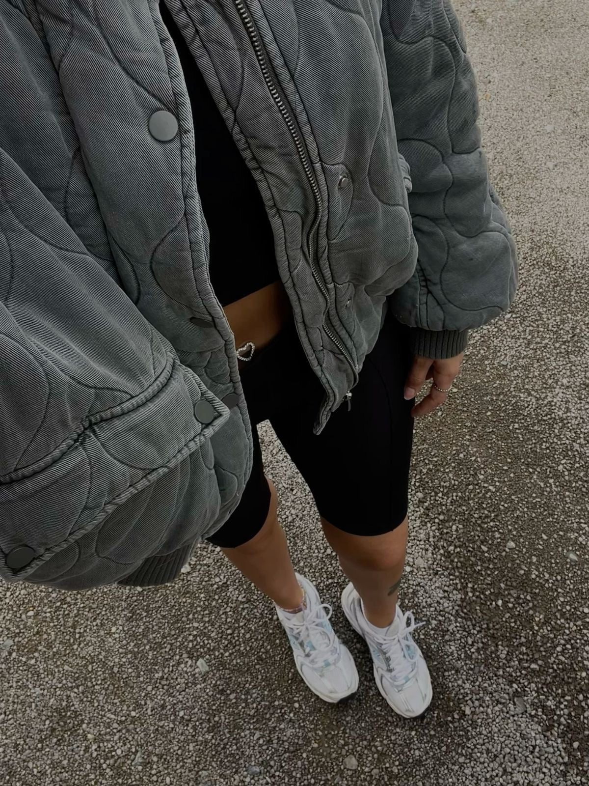 Women's Casual Quilted Bomber Jacket with Ribbed Collar