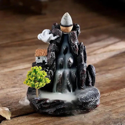 Natural Material Waterfall Incense Burner – Elegant Aromatherapy and Decorative Accent