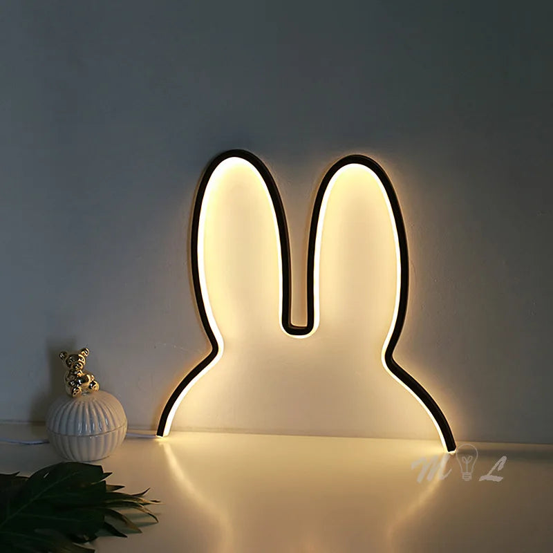 USB Rechargeable Bunny Night Light with Mood-Enhancing Colors