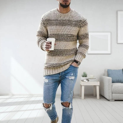 LAVINO - Men's Striped Knit Sweater