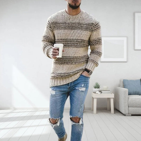 LAVINO - Men's Striped Knit Sweater