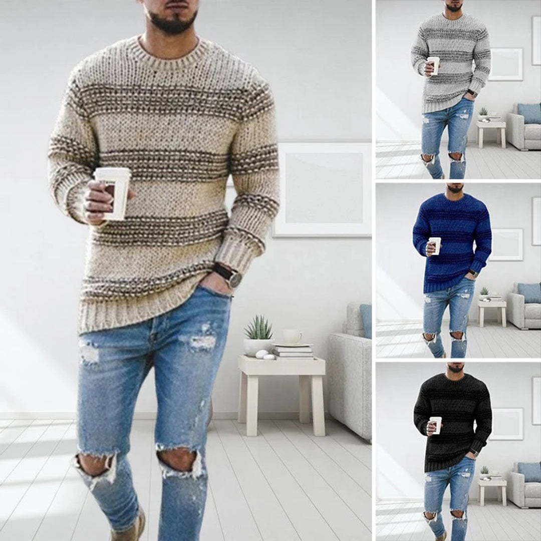 LAVINO - Men's Striped Knit Sweater