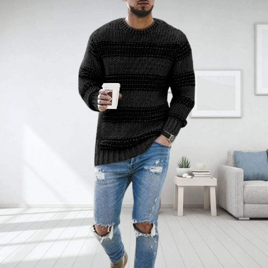 LAVINO - Men's Striped Knit Sweater