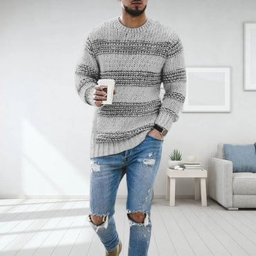 LAVINO - Men's Striped Knit Sweater