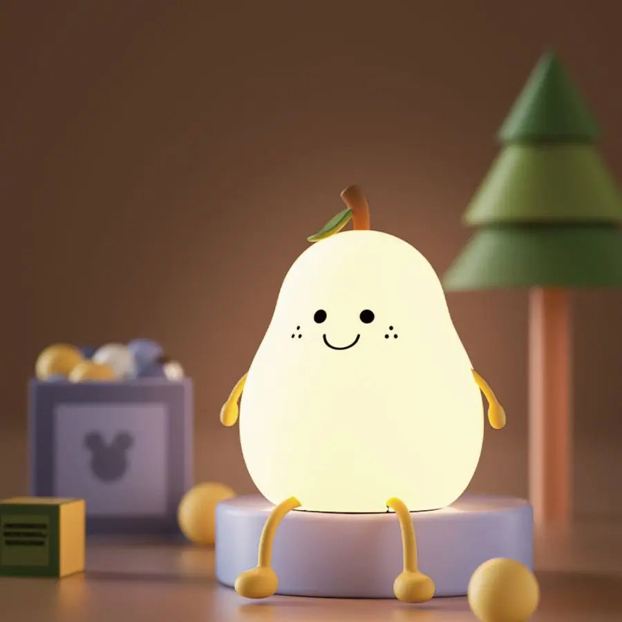 Cozy Pear-Shaped Silicone Night Light with Soft Glow