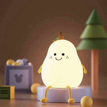 Cozy Pear-Shaped Silicone Night Light with Soft Glow