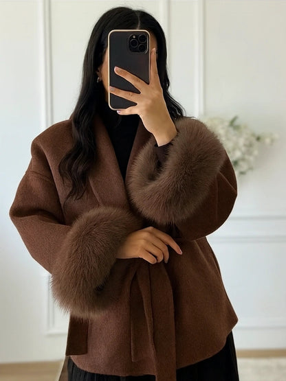 Chic Women's Lace-Up Winter Coat – Stylish and Elegant, Available in Multiple Sizes