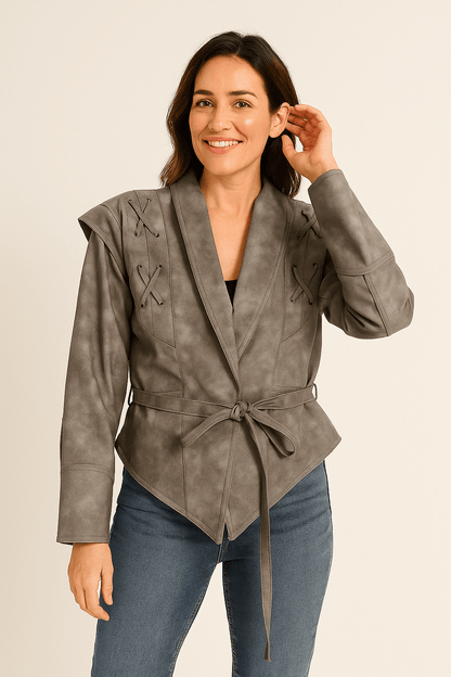 Madonna | Women's Winter Jacket Featuring a Stylish Tie Belt