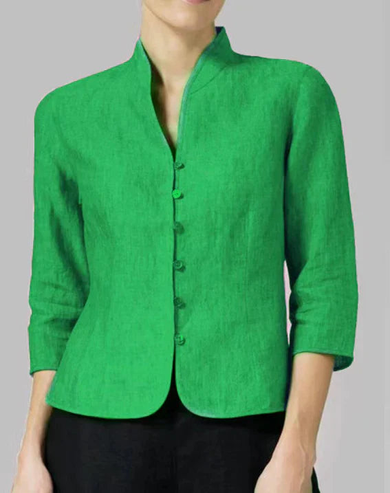 Brynna | Elegant Women's Blouse with Stand-Up Collar