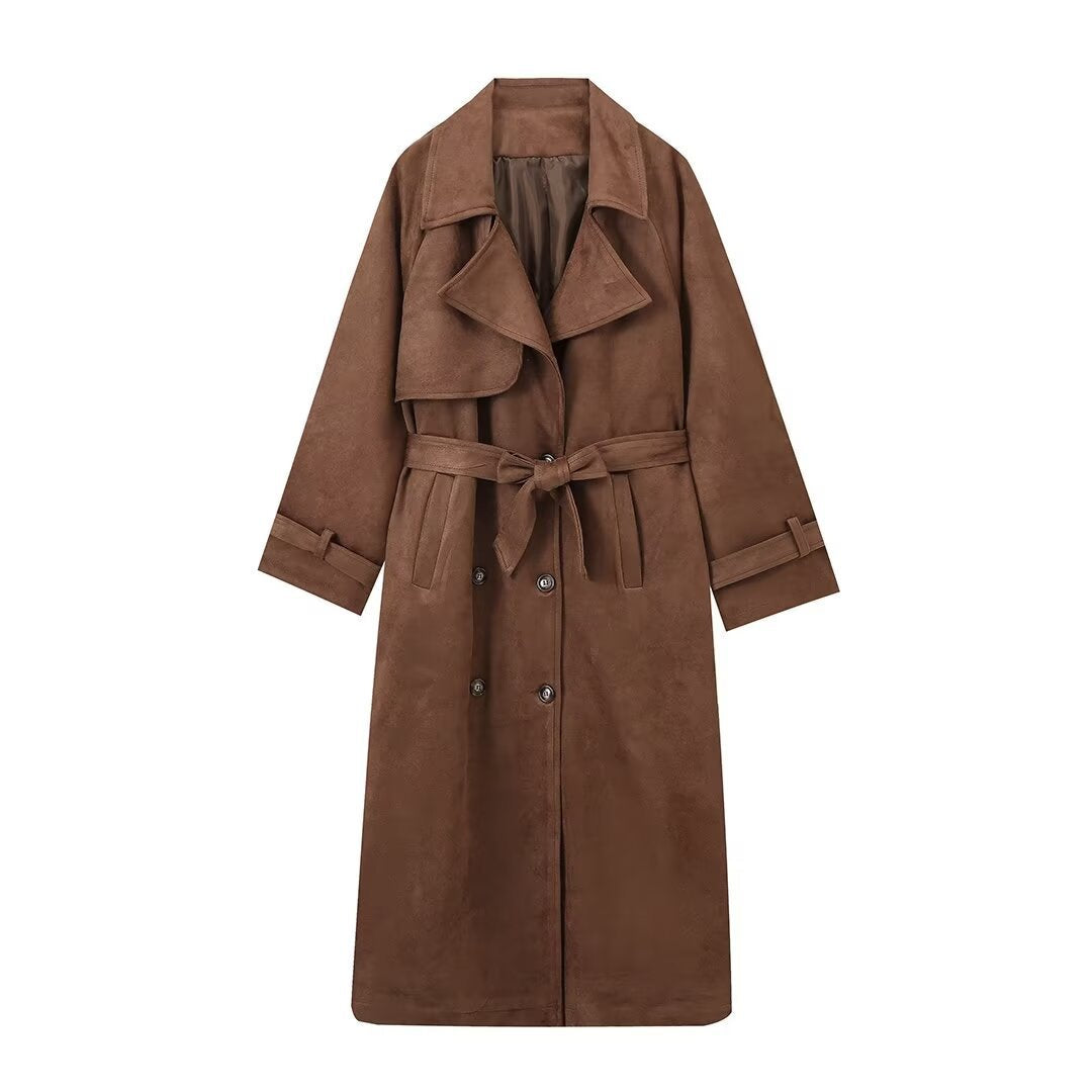 Stylish Long Suede Coat by Camilla