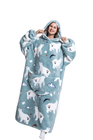ICEY - Cozy Winter Fleece Hoodie Blanket