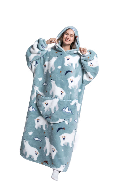 ICEY - Cozy Winter Fleece Hoodie Blanket