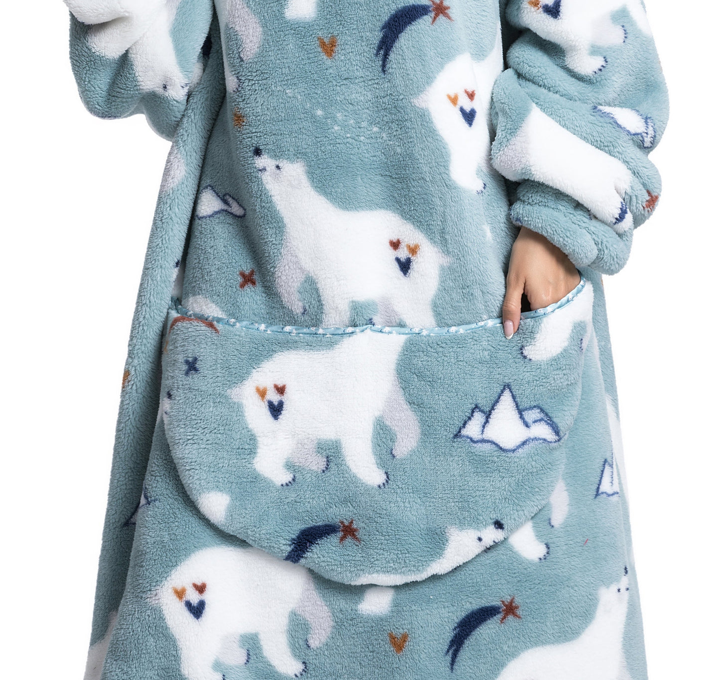 ICEY - Cozy Winter Fleece Hoodie Blanket