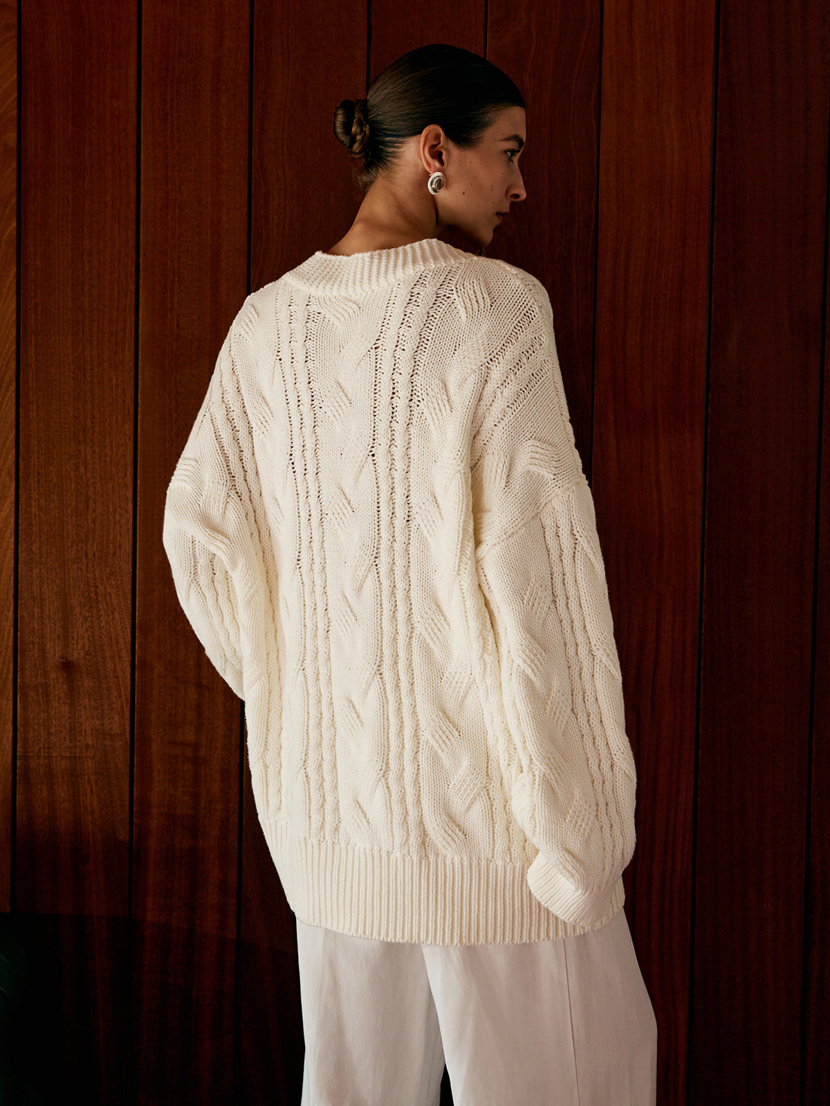 Aliyah | Chic Oversized Cable Knit Cardigan