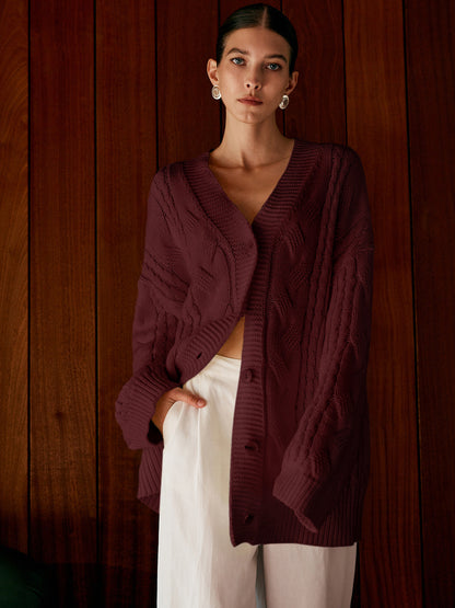 Aliyah | Chic Oversized Cable Knit Cardigan
