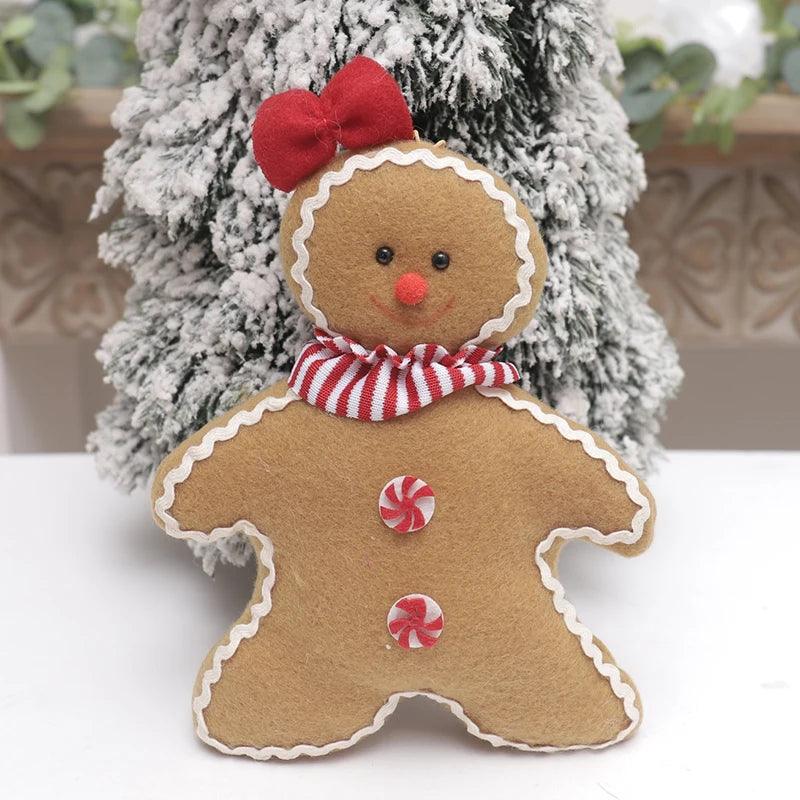 Handcrafted Plush Gingerbread Tree Ornament for Kids – Soft Christmas Decoration