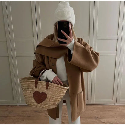Elara Luxurious Oversized Wool Coat - Ultimate Comfort