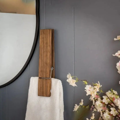 TowelGrip | Contemporary Wooden Peg Towel Rack - Stylish Bathroom Hook
