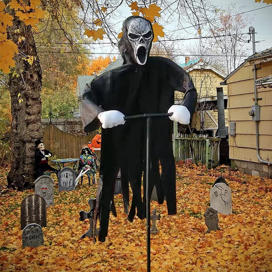 Garden Hanging Ghost Scarecrow - Halloween Decor & Bird Deterrent