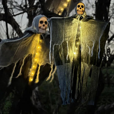 LED Hanging Skull Ghost for Halloween Home and Garden Decor