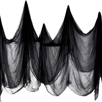 Halloween Black Gauze Hanging Decoration – Ideal for Walls, Fireplaces, and Doors