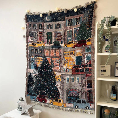 Nutcracker and Stars Pattern Christmas Blanket