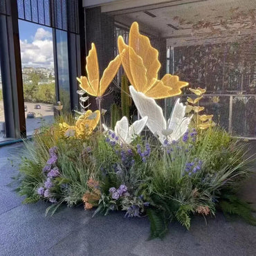Elegant Ceiling Lamp Featuring Hanging Butterfly Accents