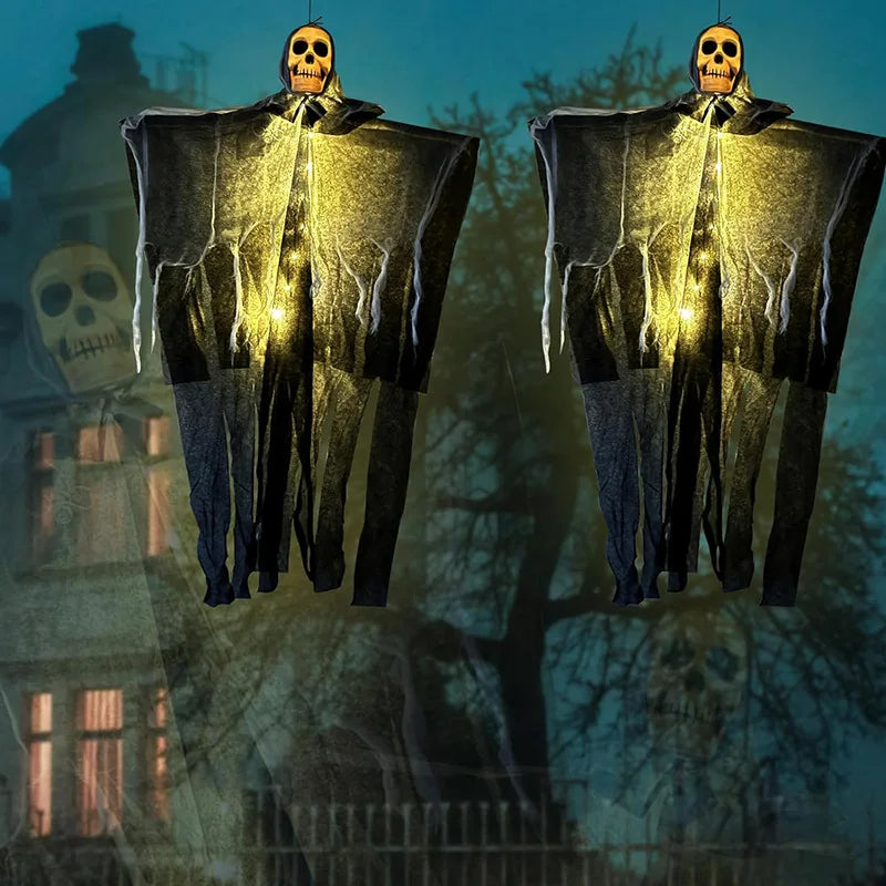 LED Hanging Skull Ghost for Halloween Home and Garden Decor