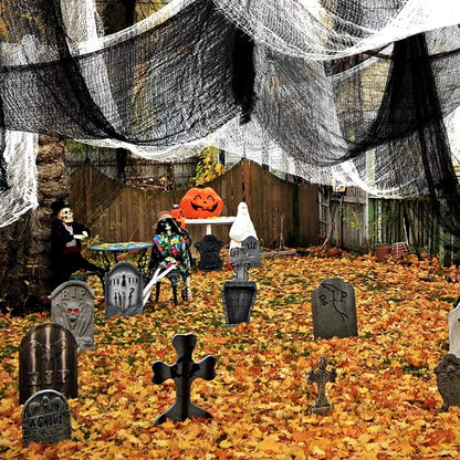 Halloween Black Gauze Hanging Decoration – Ideal for Walls, Fireplaces, and Doors