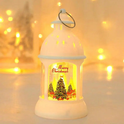 Festive LED Lantern with Figurine for Holiday Decor
