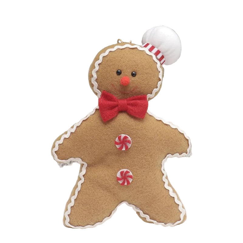 Plush Gingerbread Door Ornament - Festive Christmas Hanging Decoration