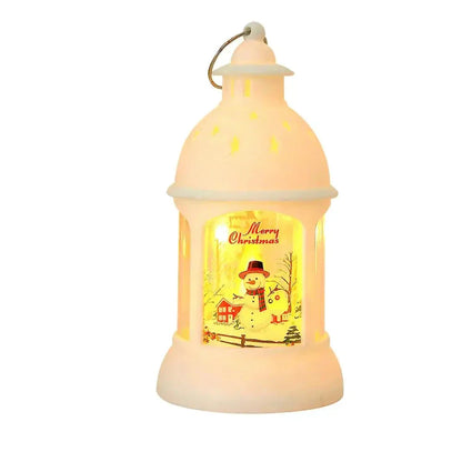 Festive LED Lantern with Figurine for Holiday Decor