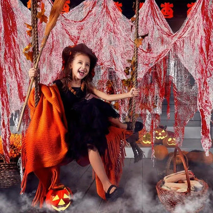 Spooky Bloody Gauze Door Curtain – Perfect for Halloween and Horror Party Decor