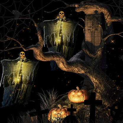 LED Hanging Skull Ghost for Halloween Home and Garden Decor