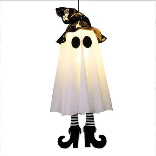 Illuminated Halloween Decor with Ghosts and Lights — Ideal for Outdoor Display