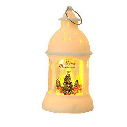 Festive LED Lantern with Figurine for Holiday Decor