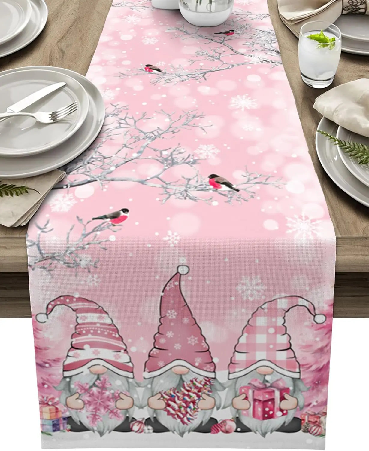 Winter Wonderland Decorative Tablecloth with Ice Crystal Design