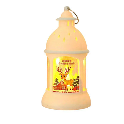 Festive LED Lantern with Figurine for Holiday Decor
